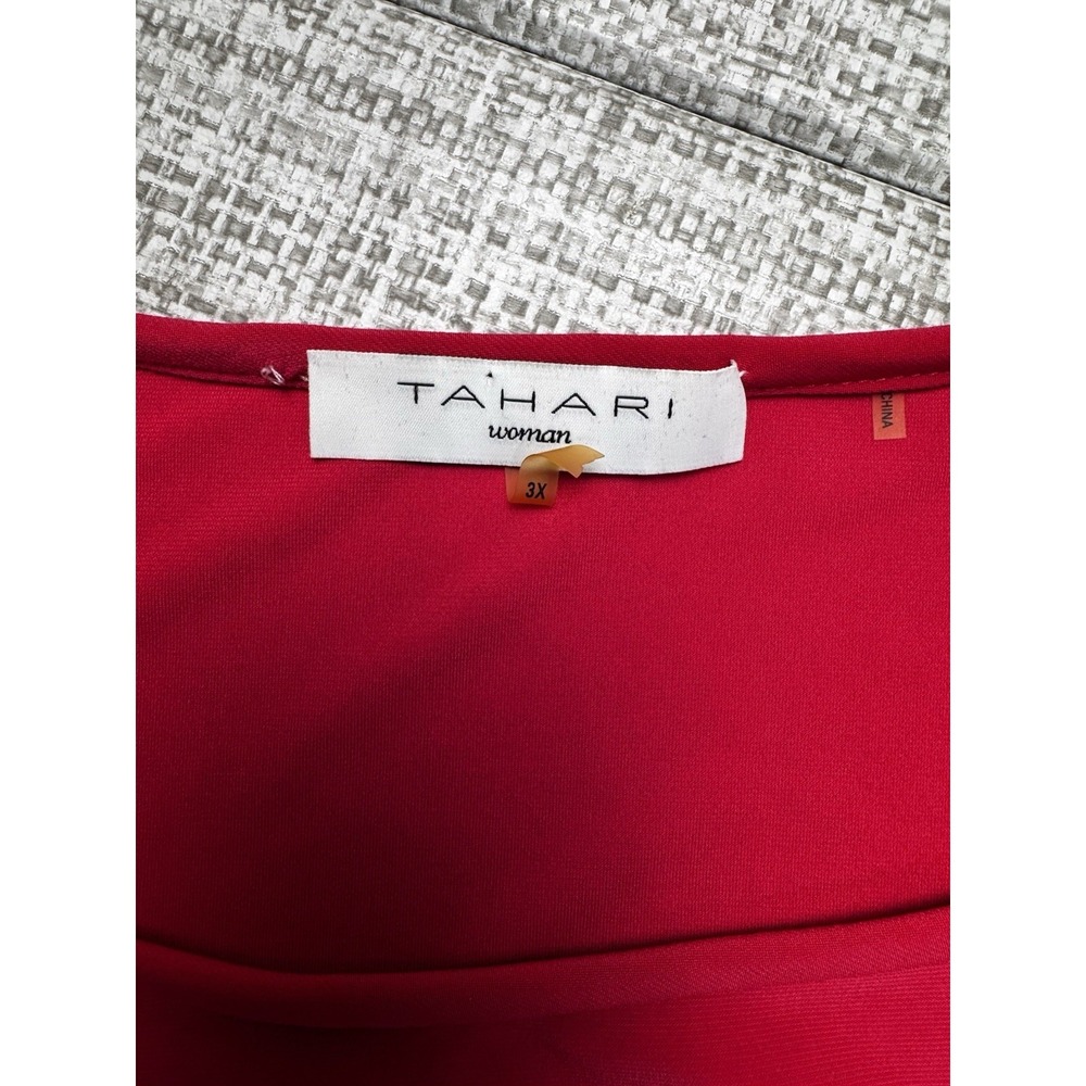 TAHARI Popover Top 3x Pink Peplum Hem Liquid Knit Stretch Dolman Open Sleeves - Picture 10 of 11